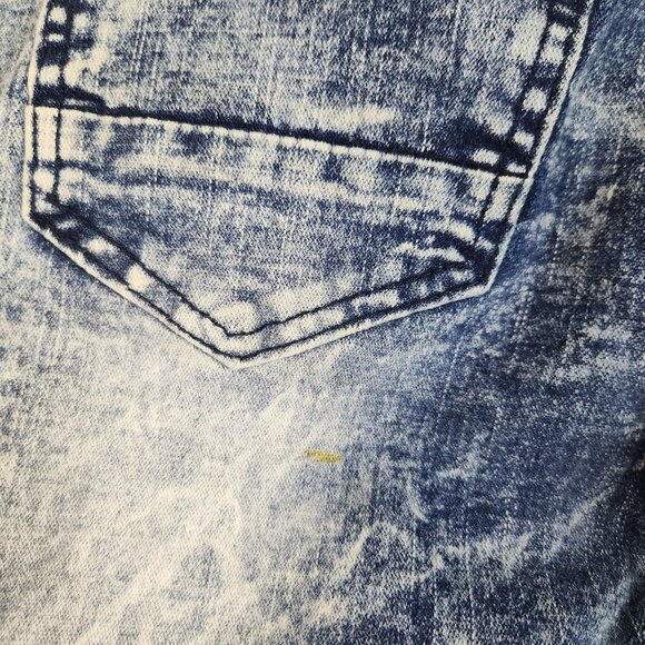 Encrypted Moto Jeans Boy's 16 Acid Wash Blue Denim Pants Stretch Distressed - Picture 14 of 15